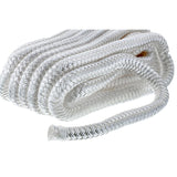 Seachoice - Línea de muelle de nailon trenzado doble, 1/2" x 25' - 40131 BLANCO