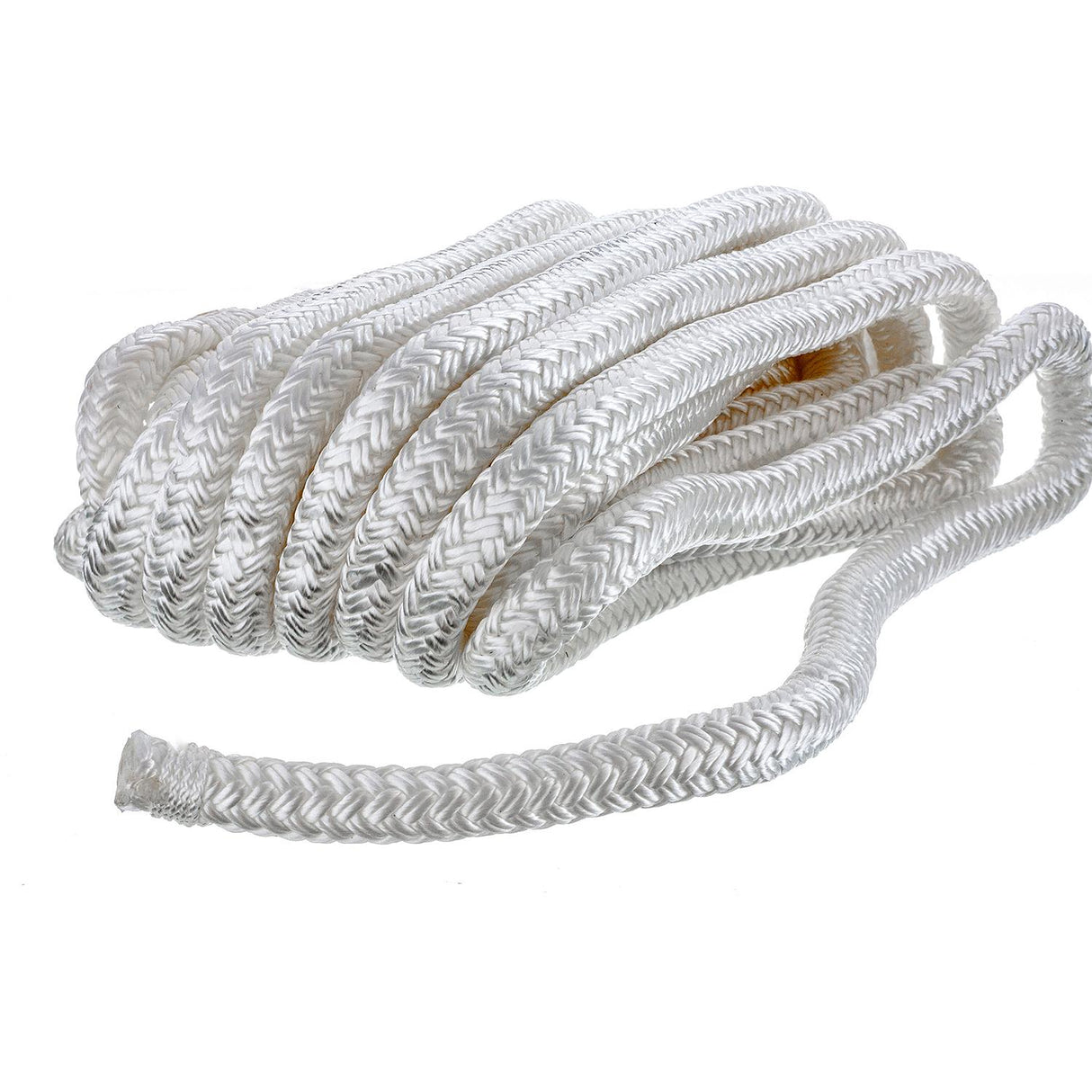 Seachoice - Línea de muelle de nailon trenzado doble, 1/2" x 25' - 40131 BLANCO