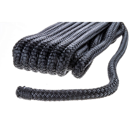 Seachoice - Double Braid Nylon Dock Line | Black | 3/8" x 15' | 40291
