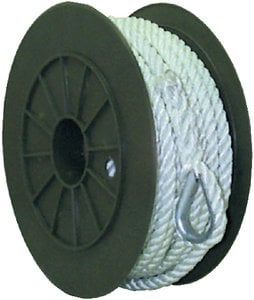 Sea Choice - 3Strand Twisted Nylon Anchor LineWhite, 3/8" x 50'  - 40691