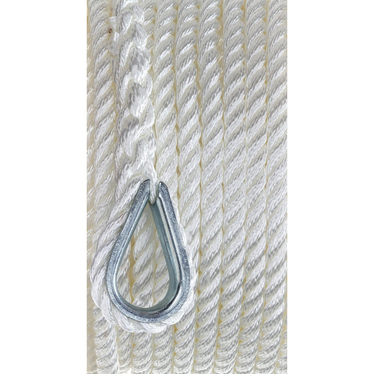 Sea Choice - Línea de anclaje de nailon trenzado de 3 hilos, blanca, 3/8" x 100' - 40711