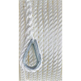 Sea Choice - Línea de anclaje de nailon trenzado de 3 hilos, blanca, 3/8" x 100' - 40711