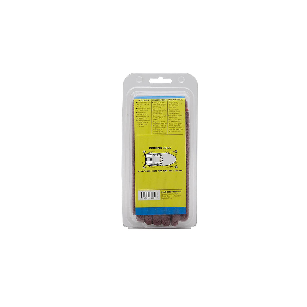 Seachoice - Double Braided Nylon Fender Line | Burgundy | 3/8" x 6' | 40981