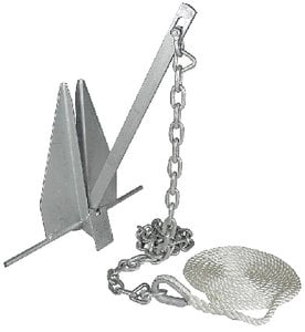 Sea Choice - Deluxe Anchor Kit (Includes Anchor, 1/4" x 4' Anchor Lead With (2) 5/16" Shackles and 3/8" x 150' Anchor Line) - 41722