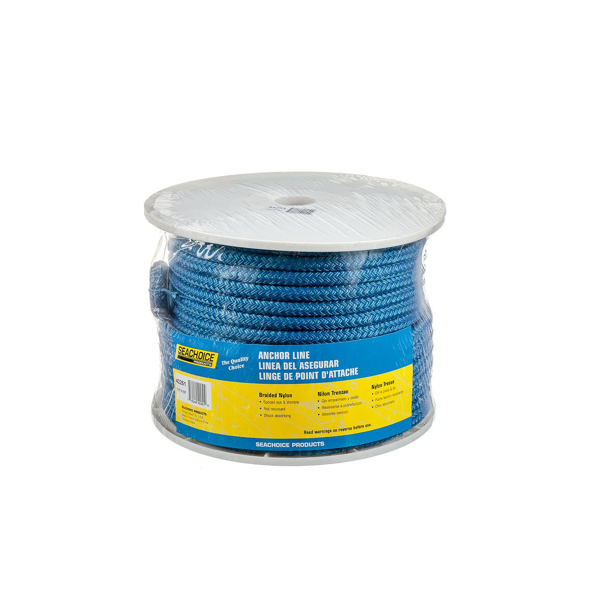 Seachoice - Double Braid Nylon Anchor Line | Blue | 1/2" x 150' | 42251
