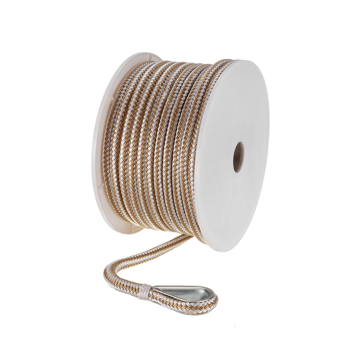Seachoice - Double Braid Nylon Anchor Line | Gold / White | 3/8" x 100' | 42321
