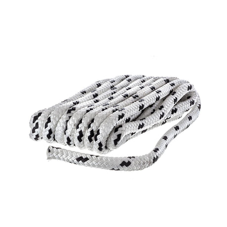 Seachoice - Double Braided MFP Poly Dock Line | White/Black Tracer | 3/8" x 15' | 42401