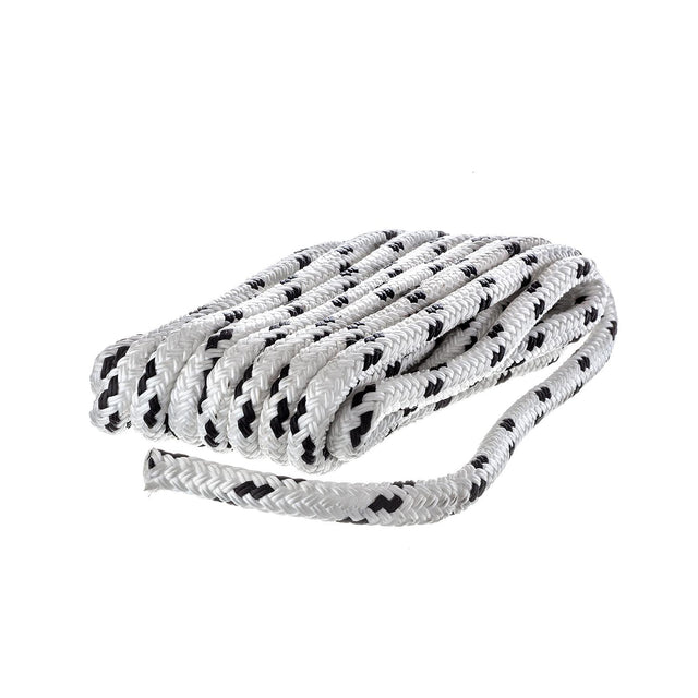 Seachoice - Double Braided MFP Poly Dock Line | White/Black Tracer | 3/8" x 15' | 42401