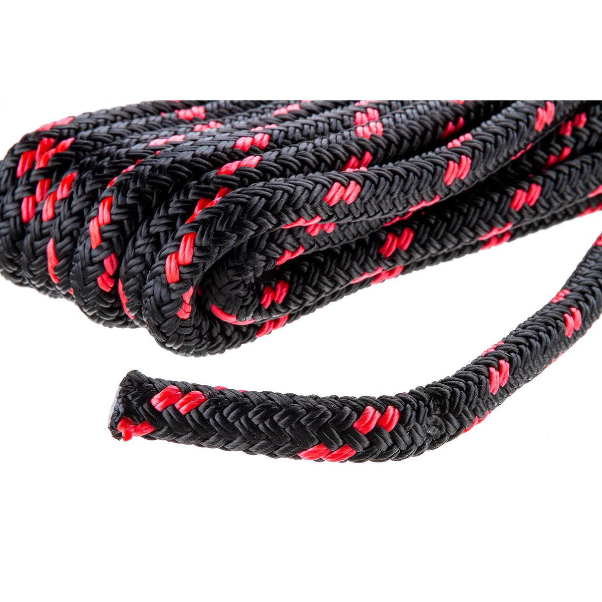 Seachoice - Double Braided MFP Poly Dock Line | Black/Red Tracer | 3/8" x 15' | 42431