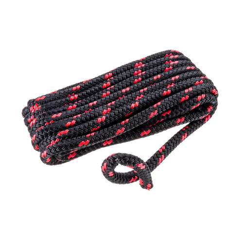 Seachoice - Double Braided MFP Poly Dock Line | Black/Red Tracer | 3/8