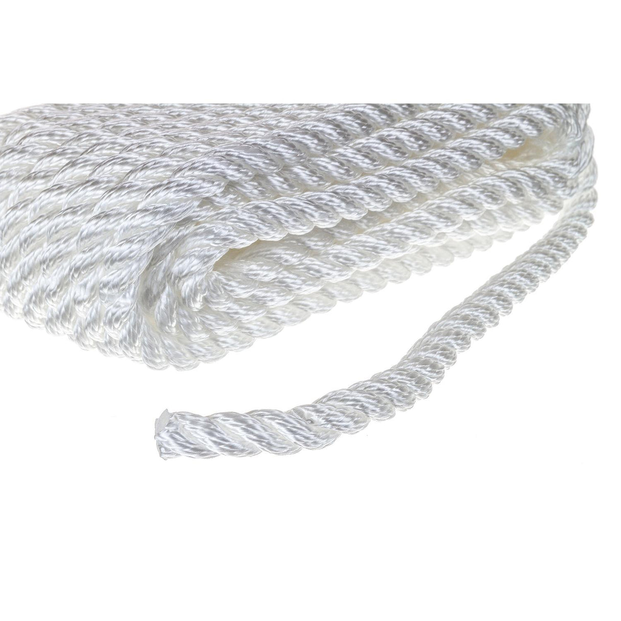 Seachoice - Línea de muelle de nailon trenzado de 3 hebras - 3/8" x 25' - 42531 Blanco