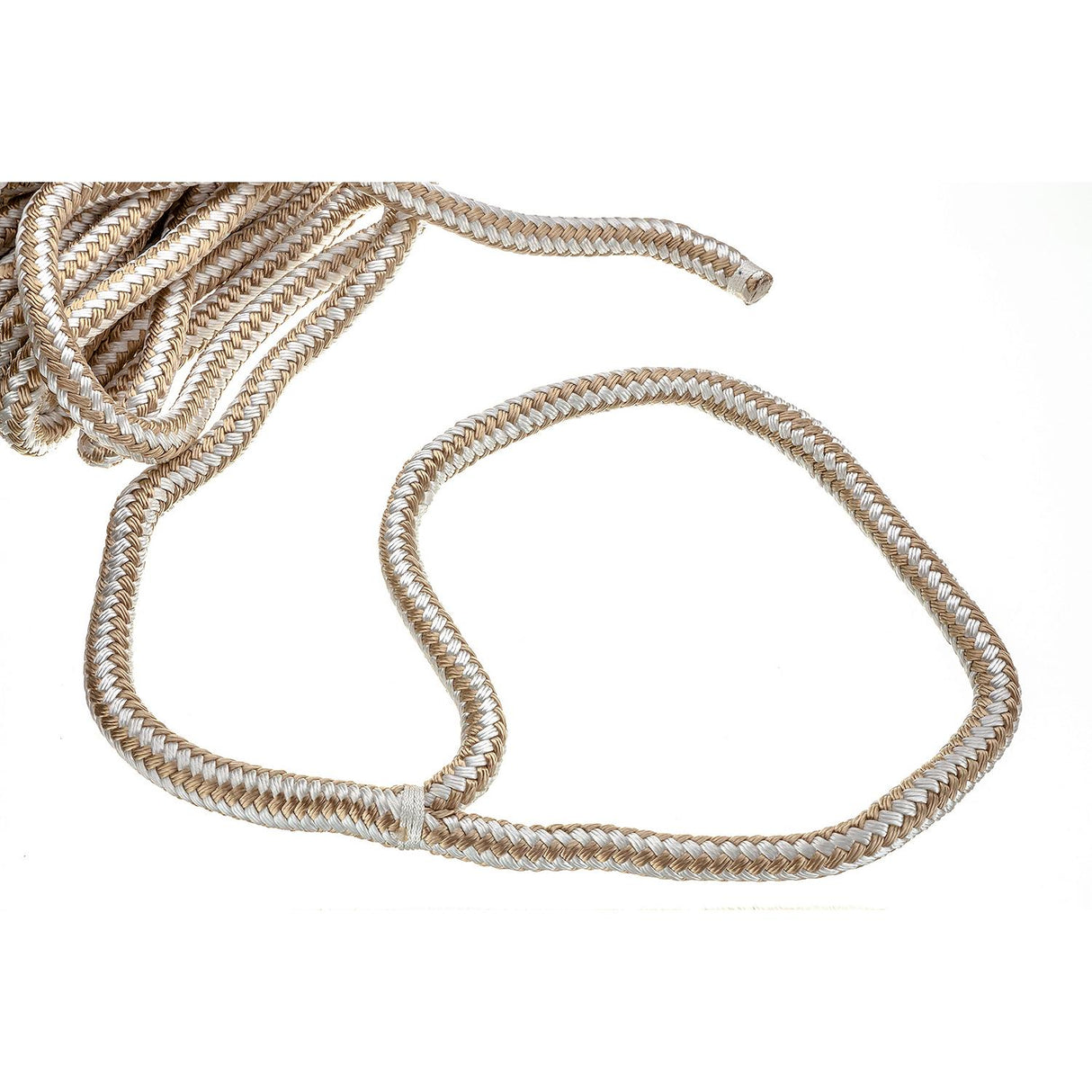 Seachoice - Double Braid Nylon Dock Line | Gold/White | 5/8" x 30' | 46971