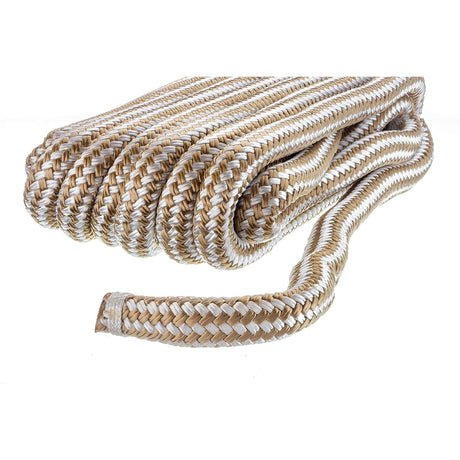 Seachoice - Double Braid Nylon Dock Line | Gold/White | 3/4" x 25' | 47401