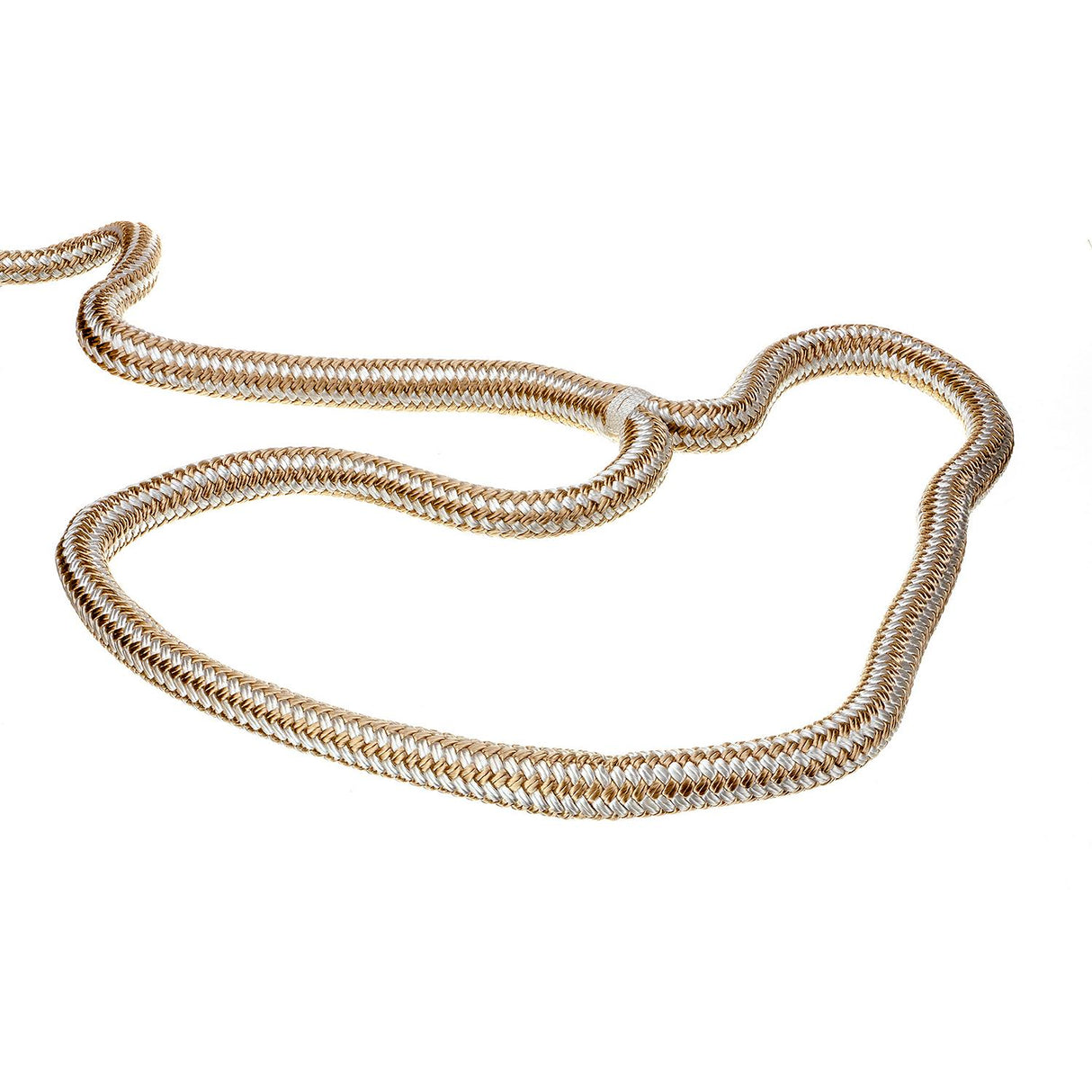 Seachoice - Línea de muelle de nailon trenzado doble, 1,9 cm x 10,6 m - 47411 DORADO/BLANCO