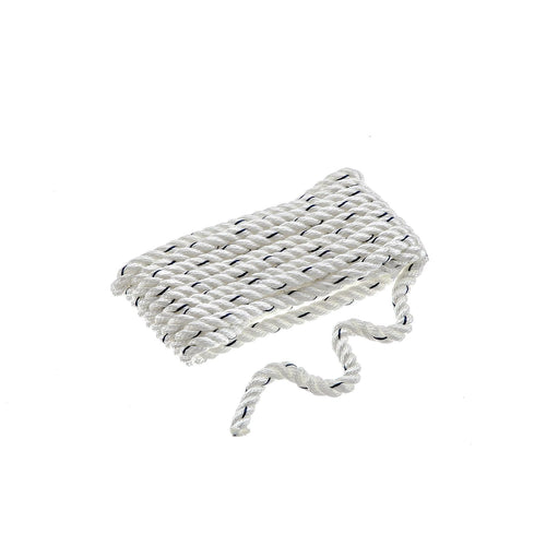 Seachoice - Three Strand Twisted Nylon Dock Line with Tracer | White/Blue Tracer | 3/8