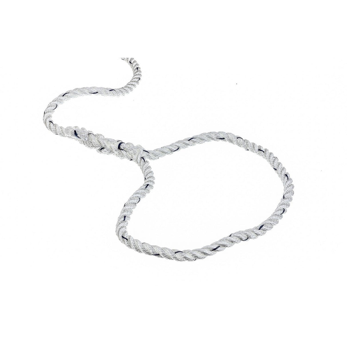Seachoice - Three Strand Twisted Nylon Dock Line with Tracer | White/Blue Tracer | 3/8" x 20' | 47521