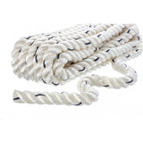 Seachoice - Three Strand Twisted Nylon Dock Line with Tracer | White/Blue Tracer | 1/2" x 15' | 47551