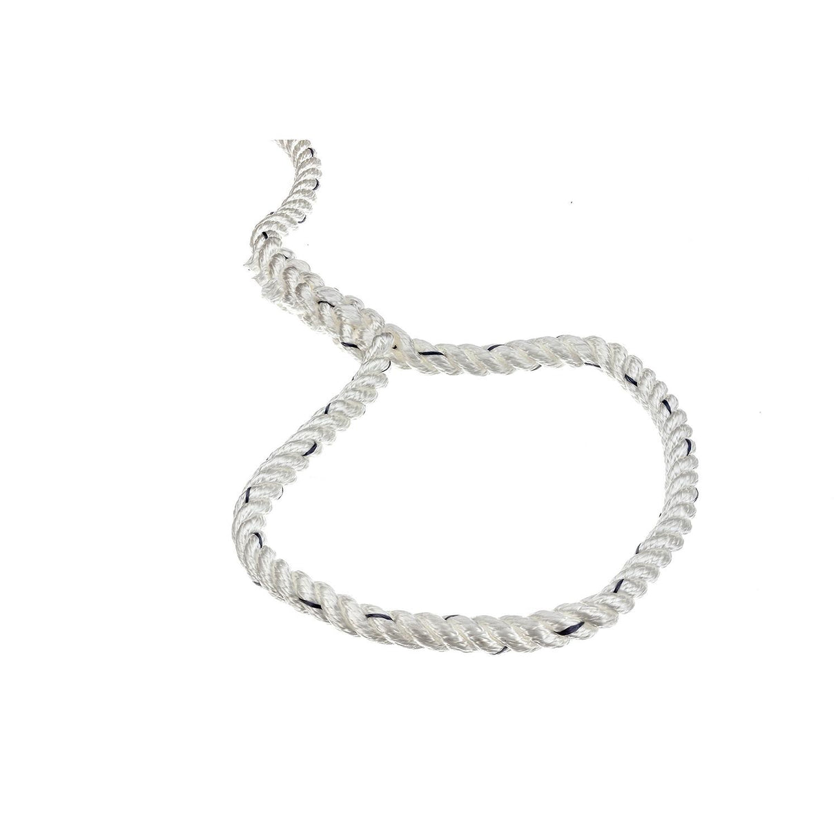 Seachoice - Three Strand Twisted Nylon Dock Line with Tracer | White/Blue Tracer | 1/2" x 15' | 47551