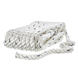 Seachoice - Three Strand Twisted Nylon Dock Line with Tracer | White/Blue Tracer | 1/2" x 25' | 47571