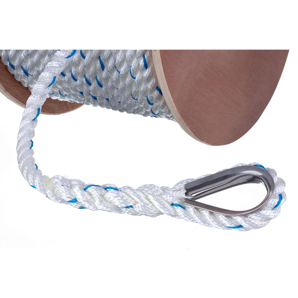 Seachoice - Premium 3-Strand Twisted Nylon Anchor Line with Tracer | White / Blue | 5/8" x 250' | 47931