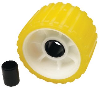 Sea Choice - NonMarking TP Yellow Rubber Ribbed Roller 5" D x 3" W With 11/8" ID Hole - 56540