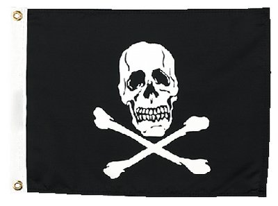 Sea Choice - 12" x 18" Nylon Print Dyed Jolly Roger Flag - 78251