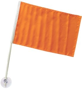 Sea Choice - 12" x 18" Orange Nylon Ski Flag on 24" Plastic Pole With Suction Cups - 78301