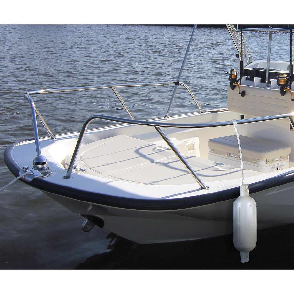 Seachoice - Twin Eye Ribbed Fender | White | 4.5" x 16" | 79001