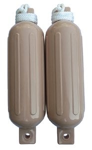 Seachoice - Twin Eye Fender Kit (includes 2 Fenders And 2 Matching 5.5" X 20' Fender Lines) - 79254 TAN