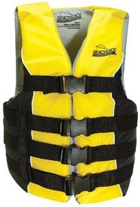 Seachoice - Deluxe 4 Belt Ski Vest -  S/M - Yellow/Black - 86410