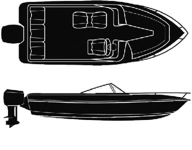 Seachoice - Haze Gray 10 oz. Cotton Duck SemiCustom Trailerable Boat Cover - 97421