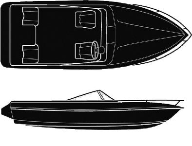 Seachoice - Haze Gray 10 oz. Cotton Duck SemiCustom Trailerable Boat Cover - 97461