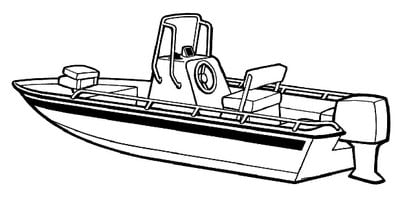 Carver Covers - To-Fit Cover For V-Hull Center Console Shallow Draft Fishing Boat (Skiffs) - Centerline-20' 6", Beam-102" - 71220P