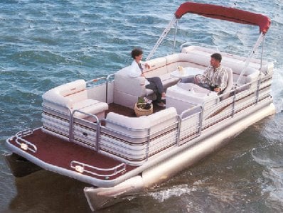 Carver Covers - To-Fit Cover for Pontoons With Partially Enclosed Deck & Bimini Top - Centerline-20' 6", Beam-102" - 77620P