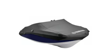 Yamaha Boat Non-T-Top Mooring Cover - 210 FSH Deluxe - Black (w/Bimini) - 2018 - MAR-FSH21-BT-18