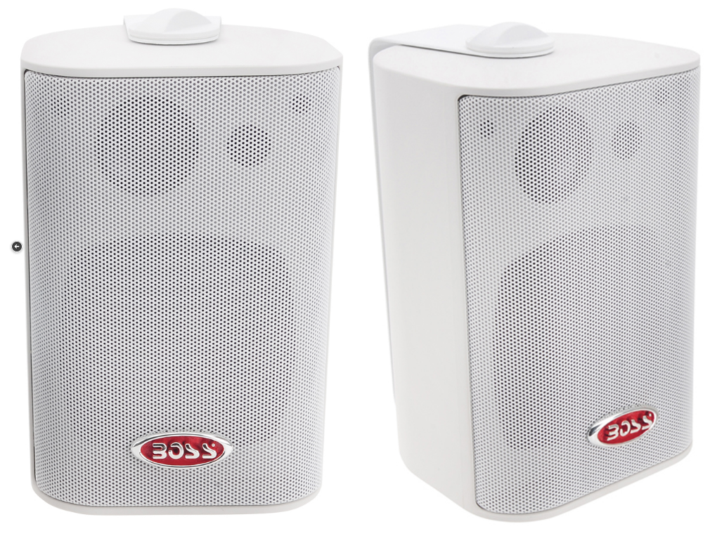 Boss Audio - MR4.3W 4" 3-Way Marine Box Speakers - Pair - 200W - White - MR4.3W