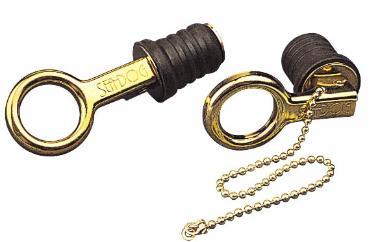 Sea-Dog Line - Brass Snap Handle Drain Plug with Chain - 1" - 5200711