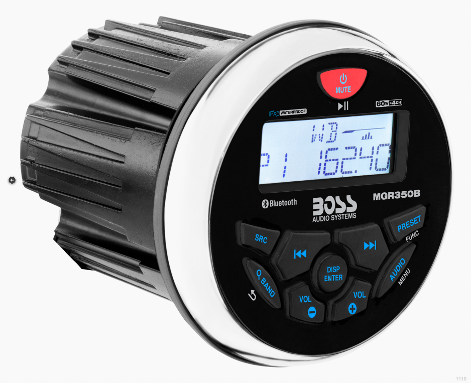 Boss Audio - MGR350B Marine Gauge Style Radio - MP3/AM/FM/RDS Receiver - MGR350B