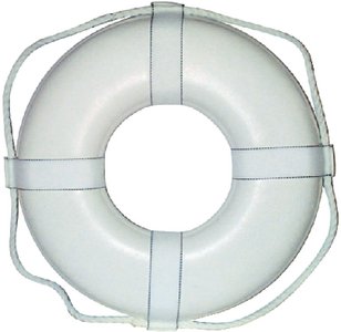 Cal-June - Jim-Buoy Closed Cell Foam G Style Life Ring With Webbing Straps - White - 19" - G19