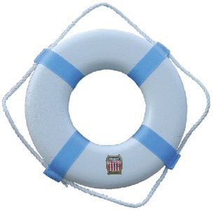 Cal-June - Jim-Buoy Swimming Pool and Decorative Life Ring - White - 17" - P17