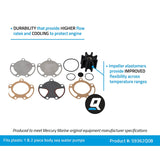 Mercury Mercruiser - Sea Water Pump Impeller Kit - Fits Plastic 1 & 2 pc. Body Sea Water Pumps - 47-59362Q08