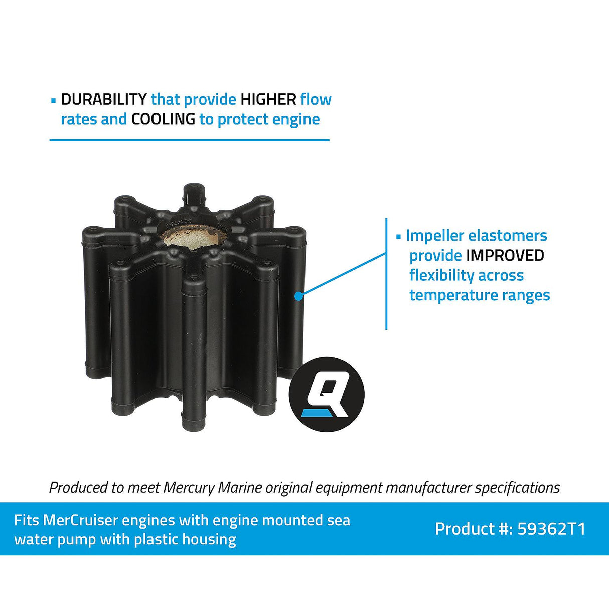 Mercury MerCruiser - Bravo Drive Sea Water Pump Impeller 47-59362T1