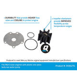 Mercury MerCruiser - Sea Water Pump Impeller Kit - Fits Plastic 1 pc. Body Sea Water Pump - 47-59362T6