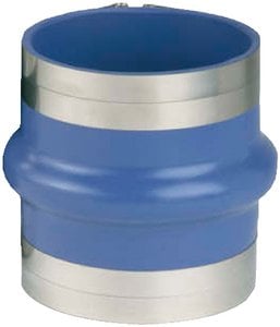 Trident hose - Blue Silicone "VHT" Single Hump Hose w/T-Bolt Clamps, 5" to 4" - 270V5040SS