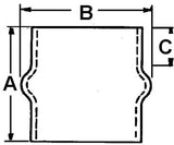 Trident hose - Hump Hose w/T-Clamp, 8" - THH8SS