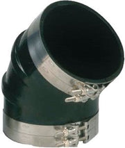 Trident hose - Black Rubber 45 Degree Elbow w/T-Bolt Clamps, 3" - TRL345SS