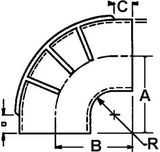 Trident hose - Black Rubber 90 Degree Elbow w/T-Bolt Clamps, 4" - TRL490SS