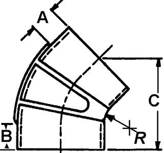 Trident hose - Black Rubber 45 Degree Elbow w/T-Bolt Clamps, 5" - TRL545SS