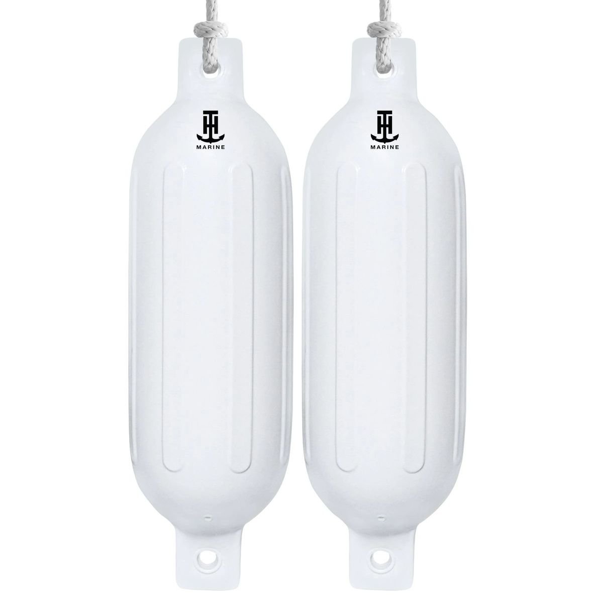 Boating Essentials - Fender Kit With Fender Lines - 5.5" x 20" - White - 2-Pack - BE-GE-35046-DP