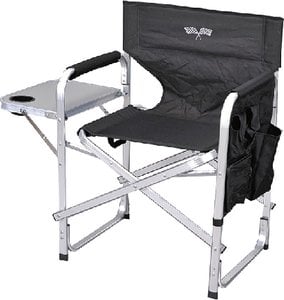 Ming's Mark Inc - DELUXE CAMPING CHAIR BLK/FLAG,FOLDING DIRECTOR'S CHAIR - SL1204BLKFLAG